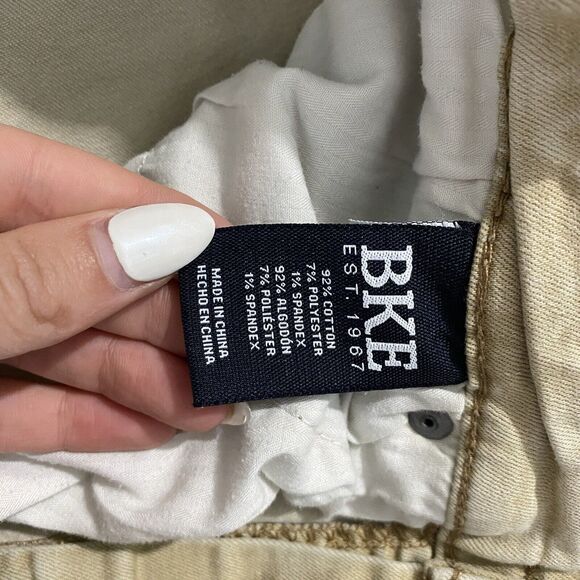 BKE Jake Jeans Mens 32/32 Tan Khaki Slim Straight Cotton Stretch Preppy School - Picture 5 of 10